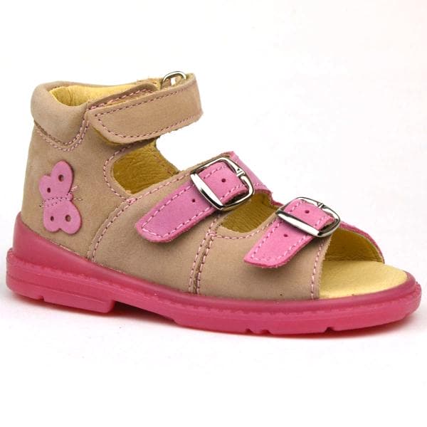 Kislány F50 Salus bézs színű szandál, az oldalán pillangóval Kislány F50 Salus bézs színű szandál, az oldalán pillangóval