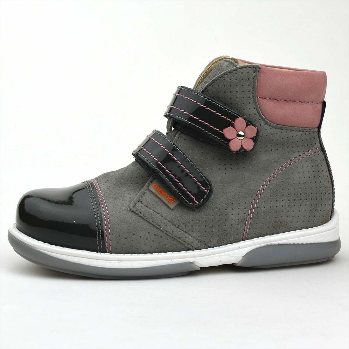 Alex szürke kislány cipő rózsaszín virággal.jpg Alex szürke kislány cipő rózsaszín virággal