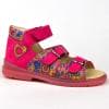 Kislány F50 Salus szandál rózsaszín-virág mintás, szívecskével