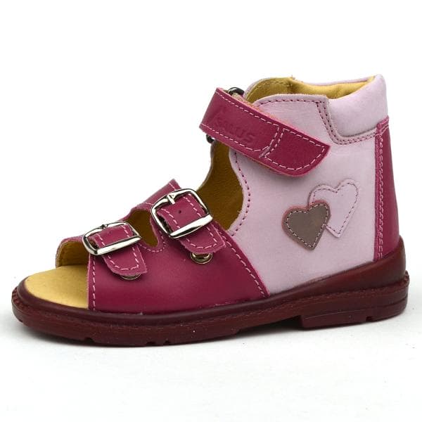 Flo-07_Salus_szandal_-bordo_rozsa_kislany2_210603.jpg Flo-07 kislányszandál supinált talppal