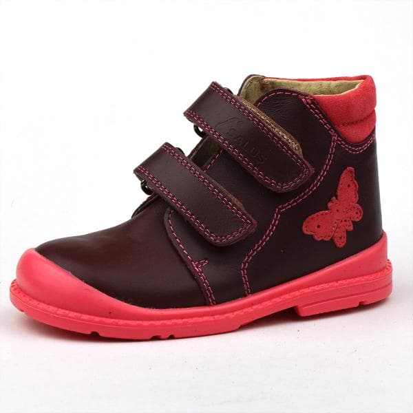 Bordó Flo-810 kislánybakancs - pillangóval oldalról Bordó Flo-810 kislánybakancs - pillangóval oldalról