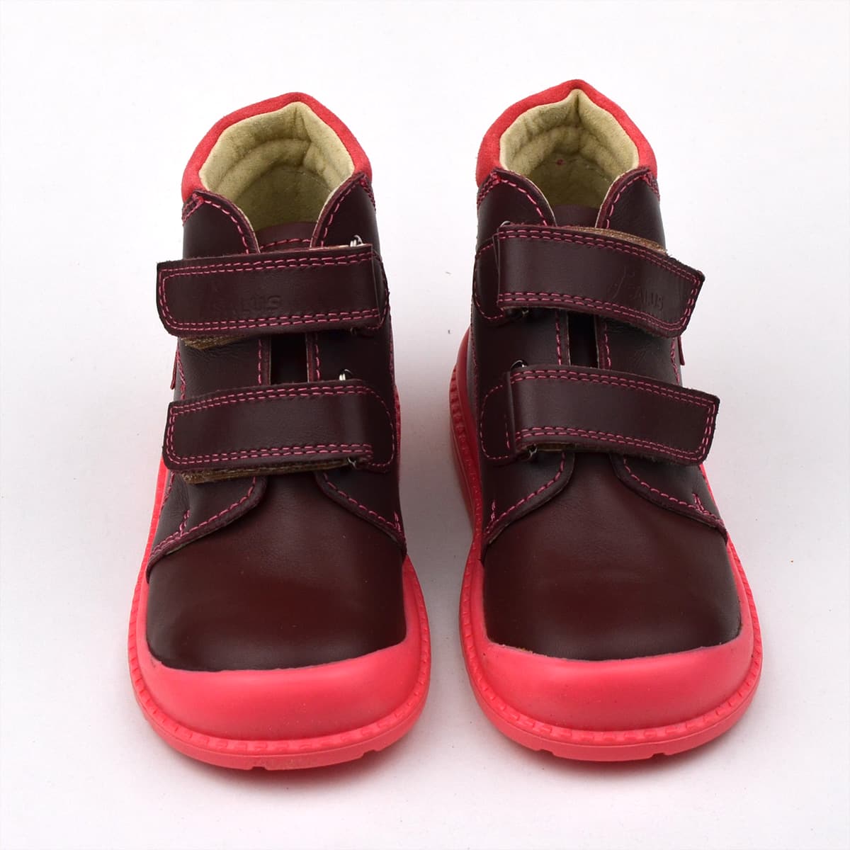 Bordó Flo-810 kislánybakancs párban - pillangóval szemből