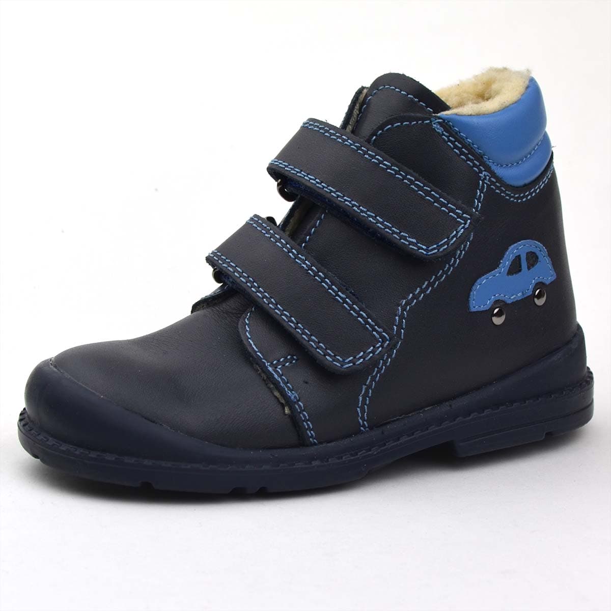 Flo-910 Salus bélelt cipő sötétkék színű, autóval