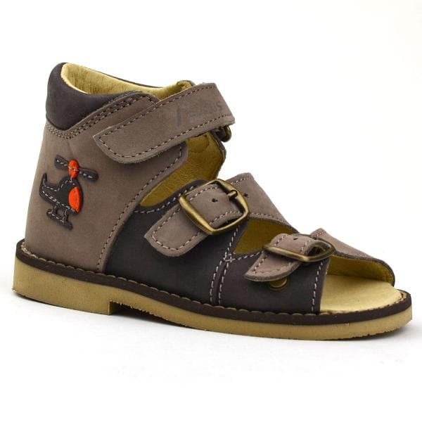 Flo-911 Salus supináló szandál klasszikus talppal, barna színben, helikopterrel Flo-911 Salus supináló szandál klasszikus talppal, barna színben, helikopterrel