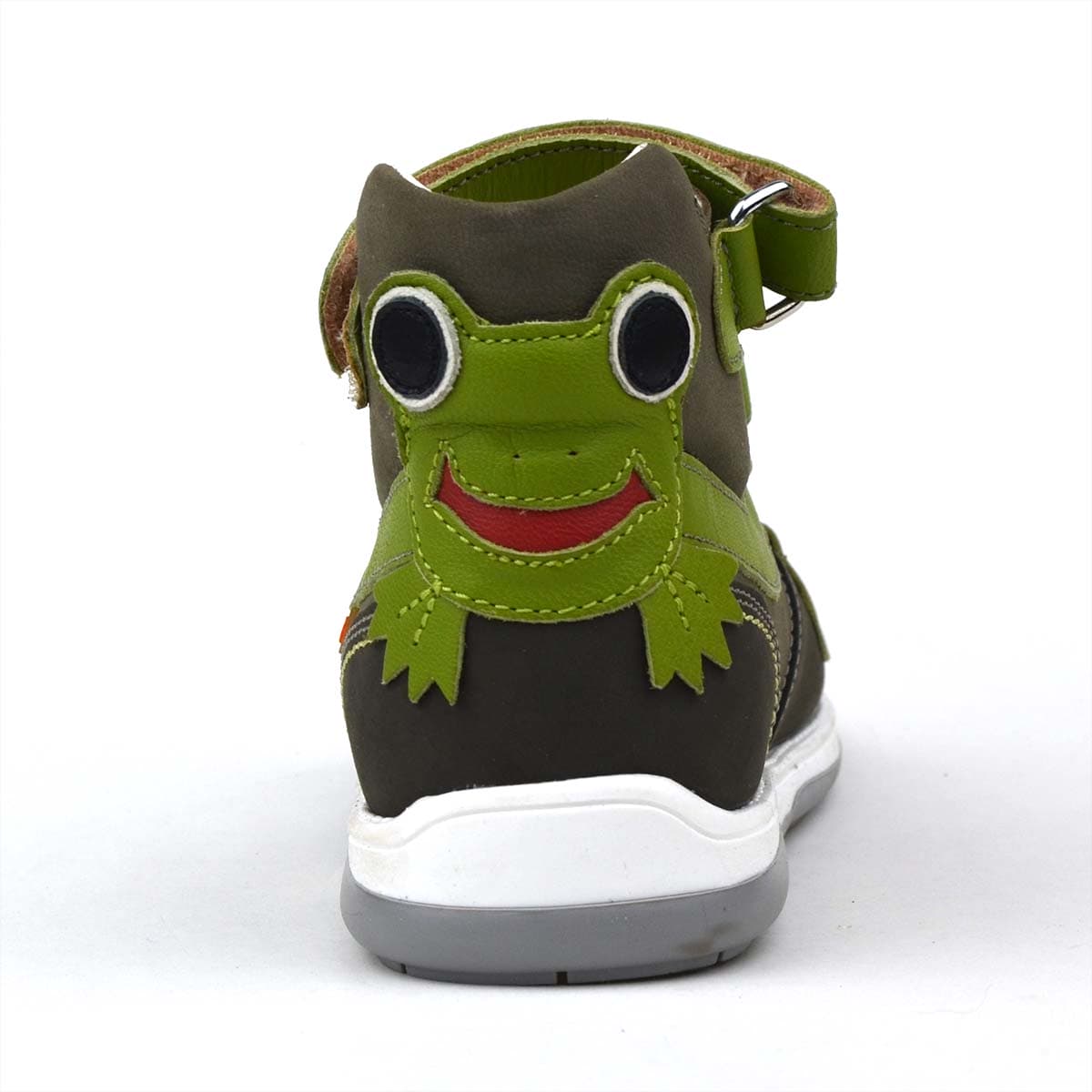 Frog fiúszandál szürke - zöld színben - hátulról