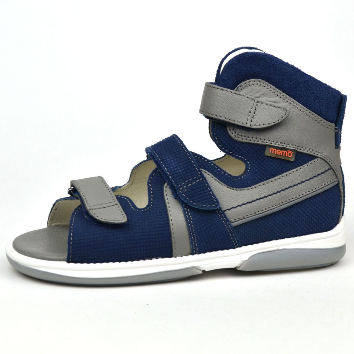 Hermes kék-szürke magasszárú szandál, szürke - kék, külső oldal Hermes kék-szürke magasszárú szandál, szürke - kék, külső oldal