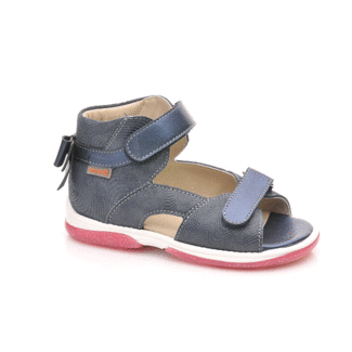 Juliet supinált szandál kék színben, masnival a hátulján - 360 fokos forgó modell