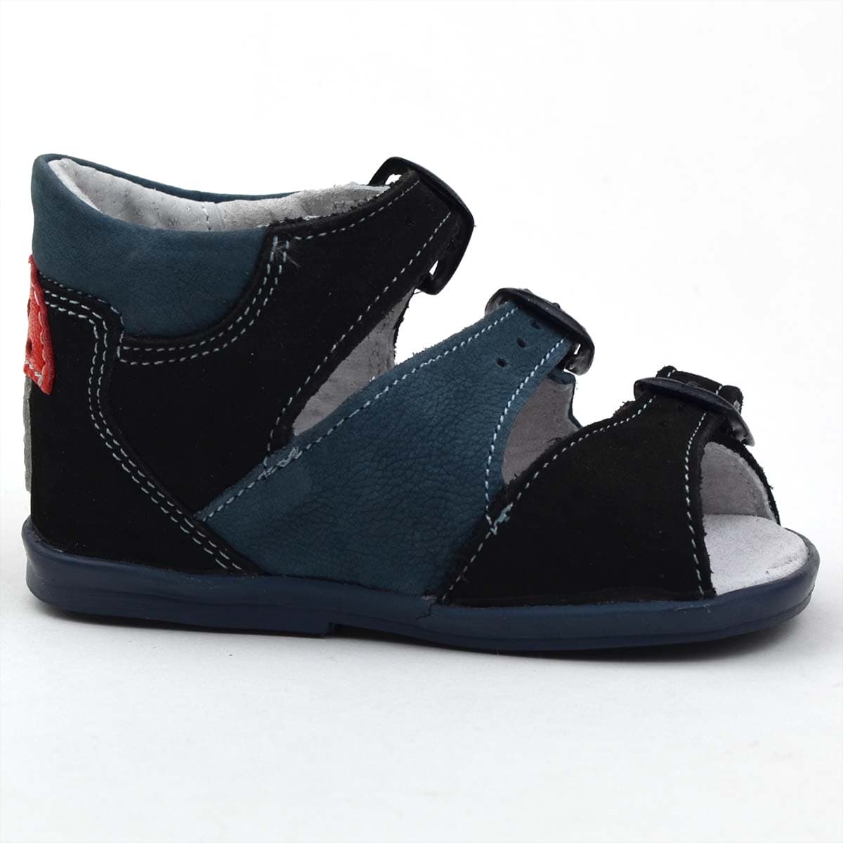 K11 Maus első lépés szandál kék színben, gombás, belső oldalról