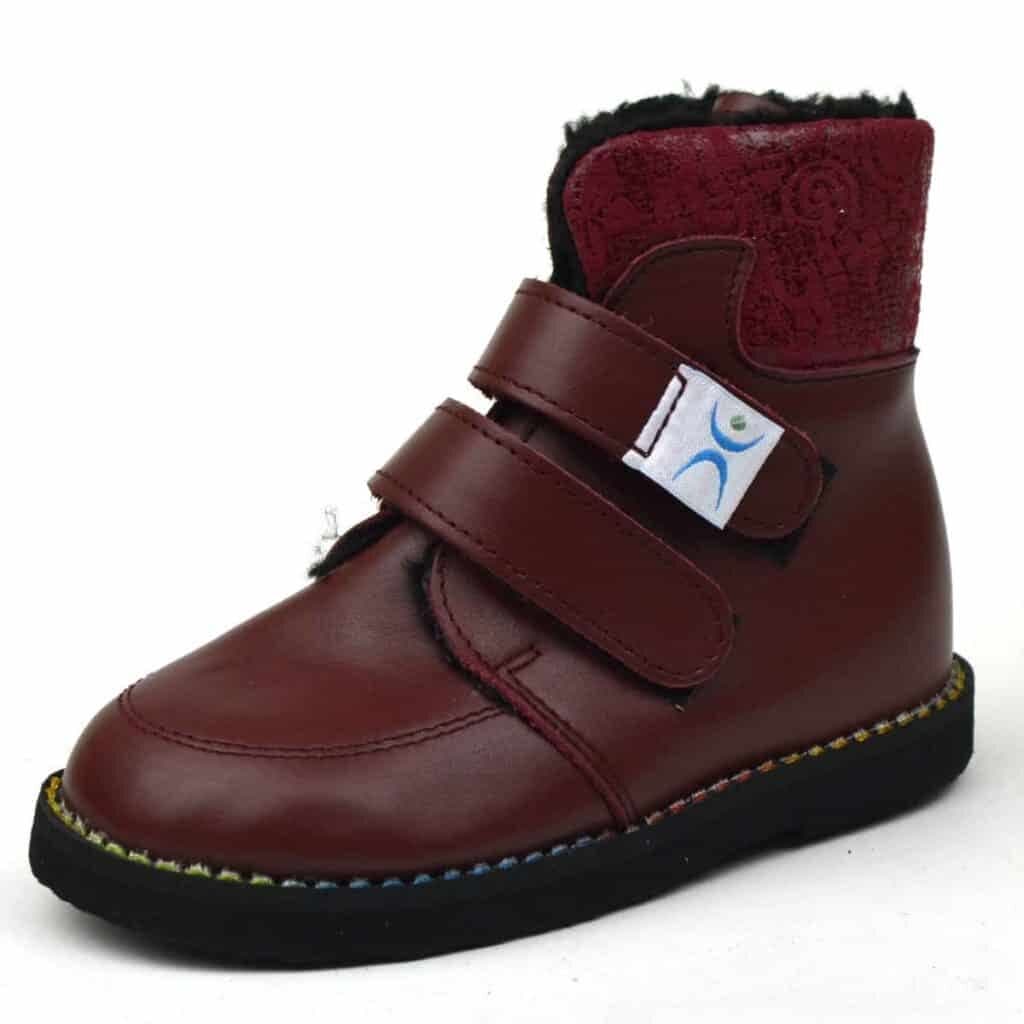 Magas szárú dr Leo bélelt cipő bordó színben