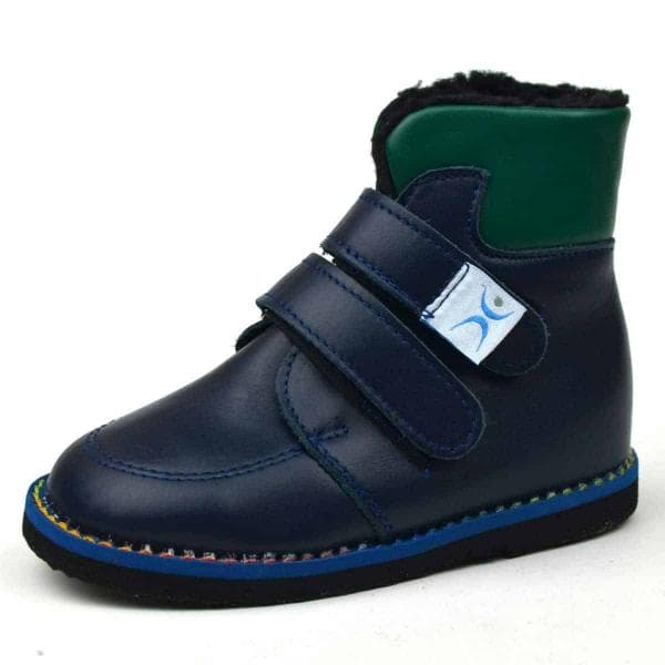 Magasszárú dr Leo bélelt fiúcipő kék-zöld színben Magasszárú dr Leo bélelt fiúcipő kék-zöld színben