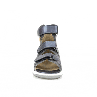 Joanna kék lányszandál magas szárral, 3 tépőzárral - 3D forgó modell