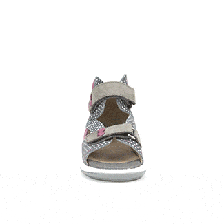 Monaco kislány szandál szürke színben, közepes szármagassággal, 3D forgó modell