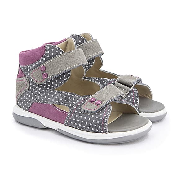 Monaco kislány szandál szürke színben, közepes szármagassággal, párban, oldalról