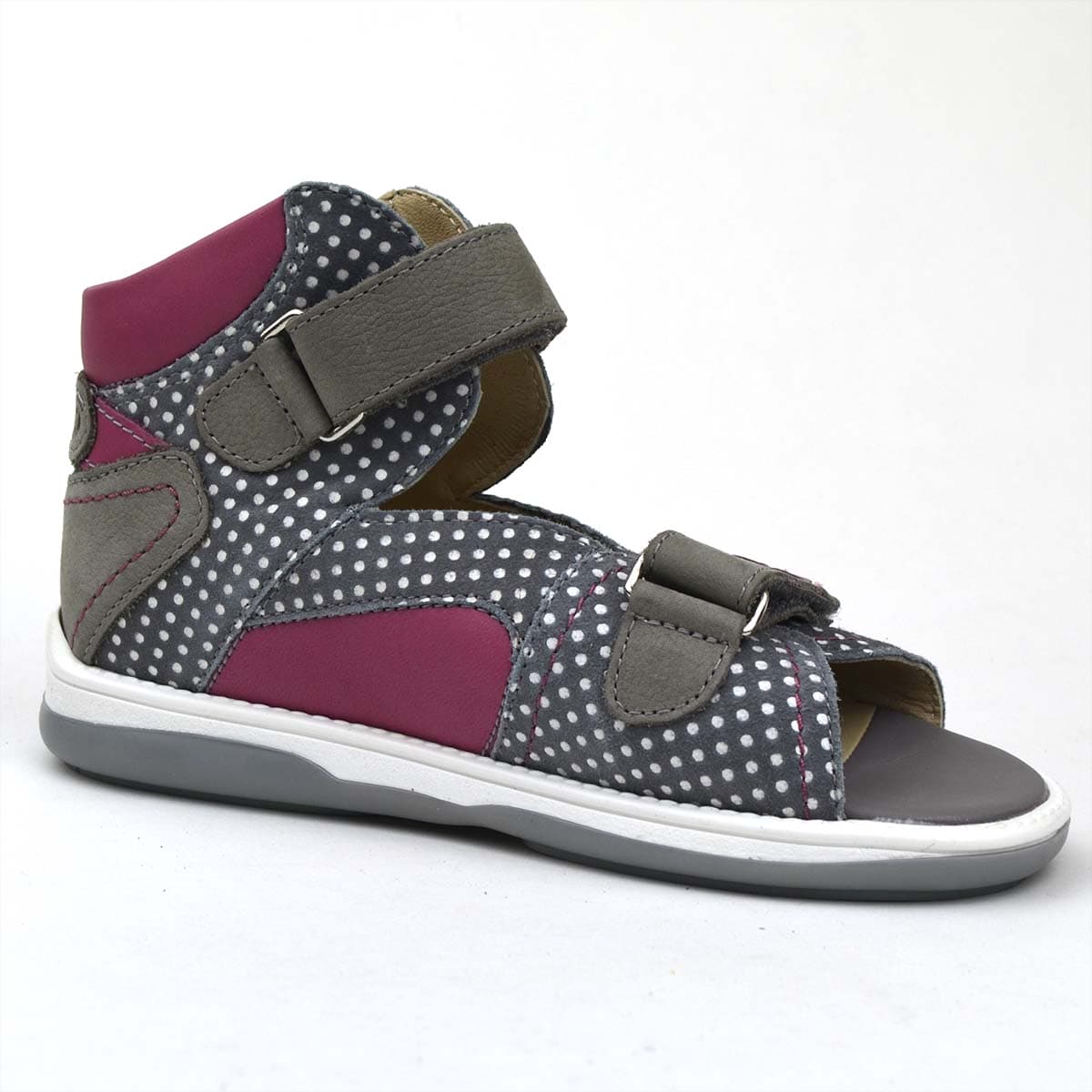 Monaco kislány szandál szürke színben, közepes szármagassággal, belülről fényképezve