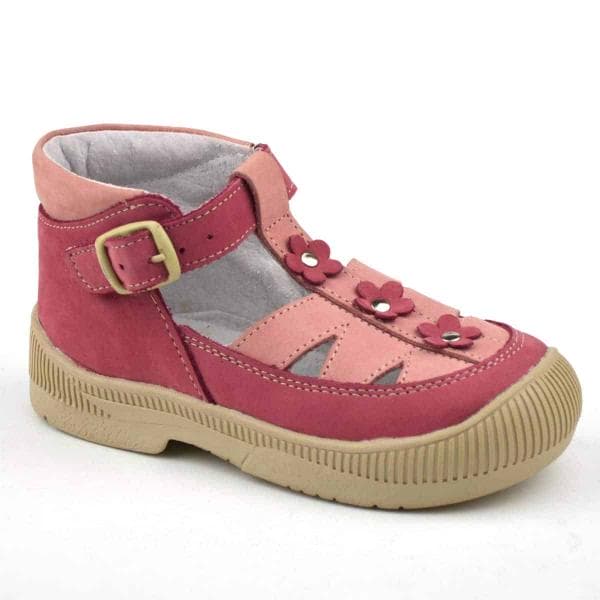 S30 Maus szandálcipő rózsaszín - bordó - bordó virágokkal S30 Maus szandálcipő rózsaszín - bordó - bordó virágokkal