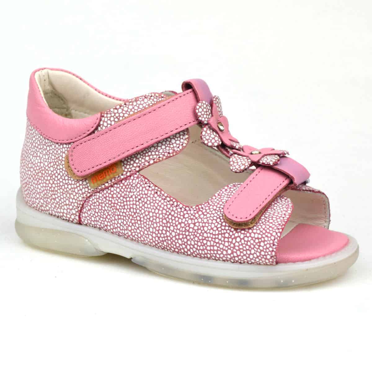 Verona supinált Memo szandál rózsaszínú díszítő pánttal.jpg Verona supinált Memo szandál rózsaszínú díszítő pánttal