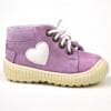 Maus bélelt első lépés kislánycipő lila színben - szívecskével Maus első lépés kislánycipő lila színben - szívecskével
