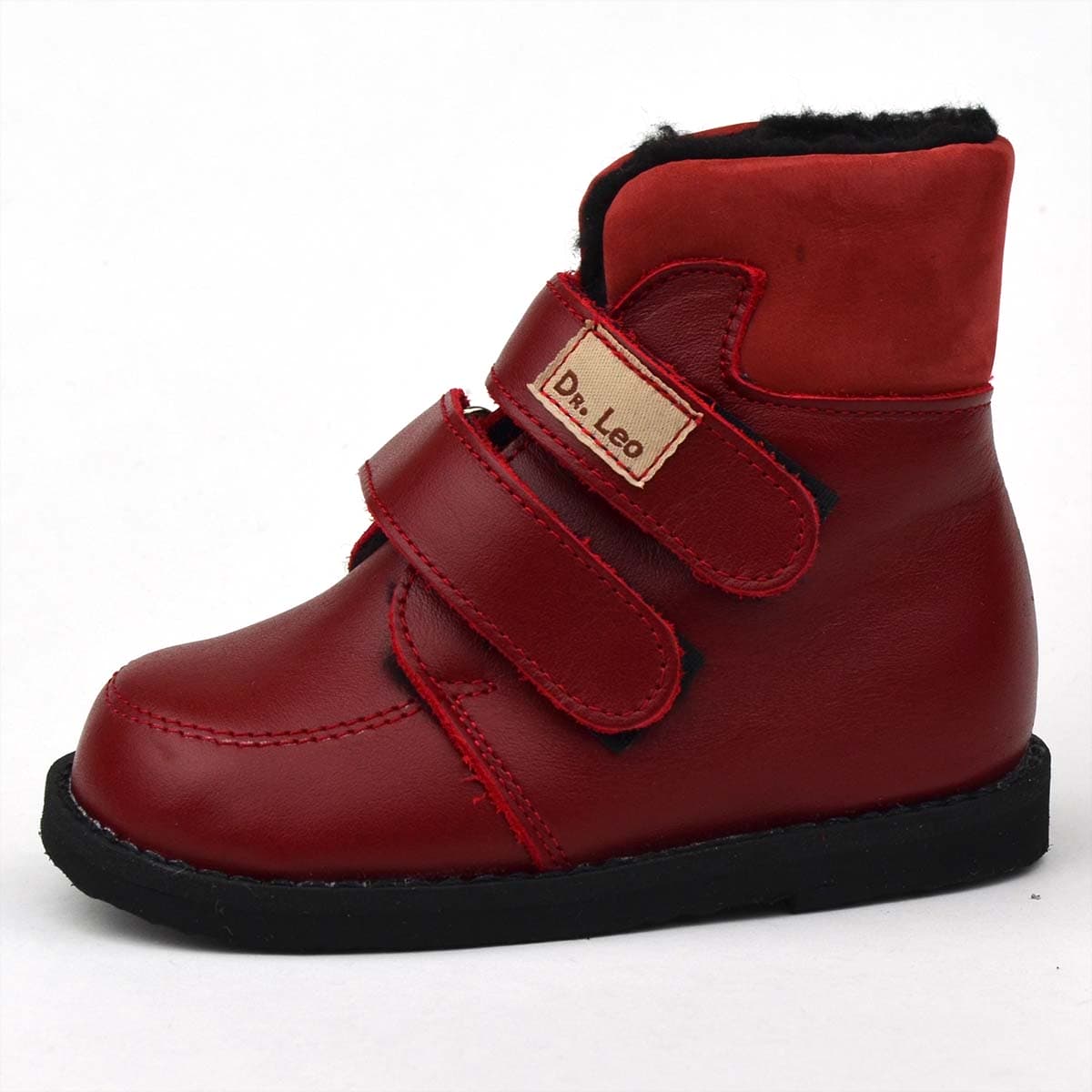 Magas szárú dr Leo bélelt cipő kislányoknak világos bordó színben Magas szárú dr Leo bélelt cipő kislányoknak világos bordó színben