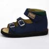 Kék 4102 dr Leo fiúszandál zöld gallérral Kék 4102 dr Leo fiúszandál zöld gallérral